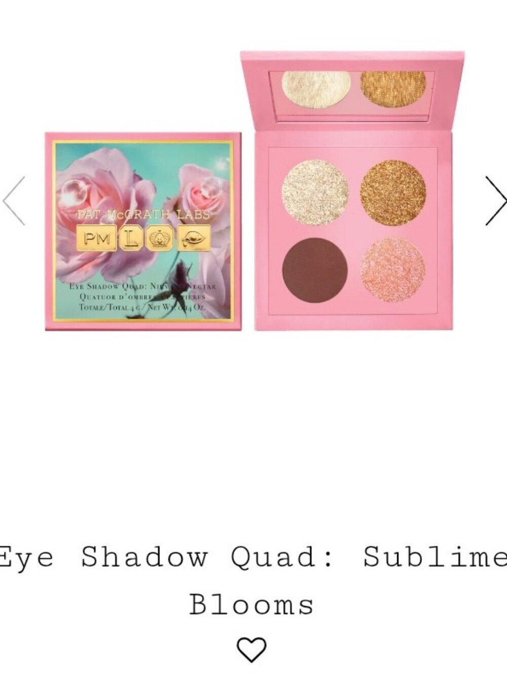 Pat McGrath Sublime Blooms Eye Shadow Quad - Pink